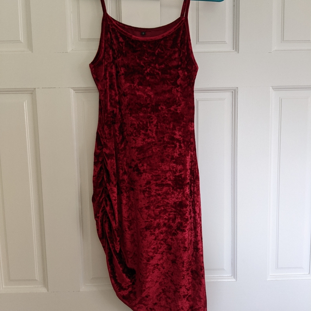 Red velvet dress